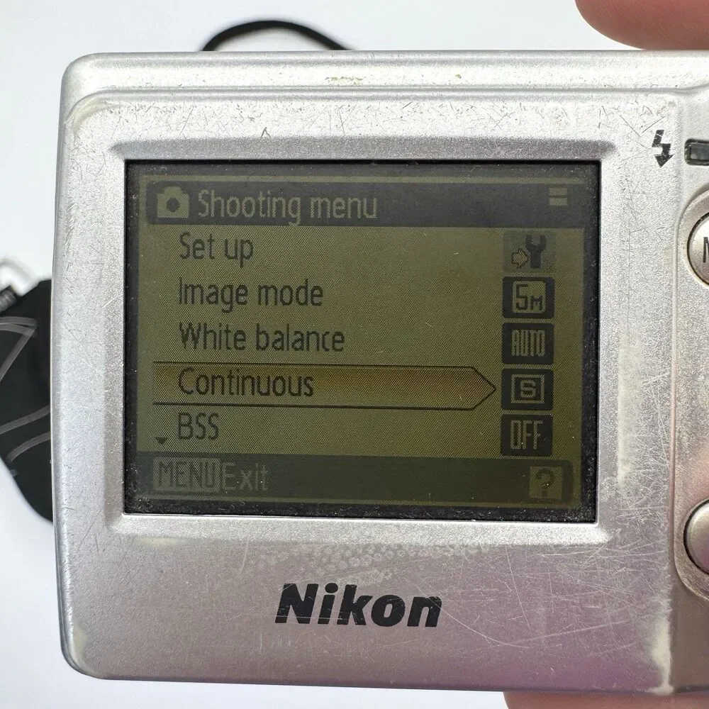 Nikon COOLPIX L10 5MP Silver Digital Camera Tested AA Battery Works